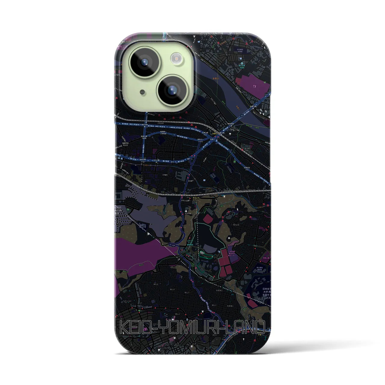 【京王よみうりランド(東京都)】地図柄iPhoneケース(バックカバータイプ)