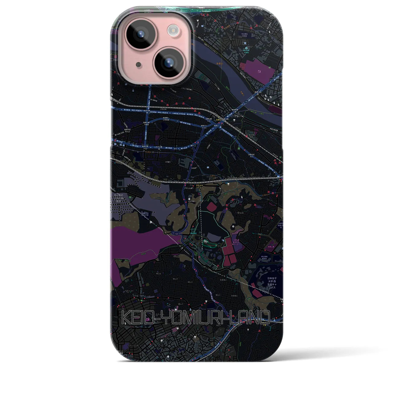 【京王よみうりランド(東京都)】地図柄iPhoneケース(バックカバータイプ)