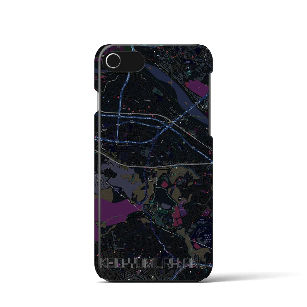 【京王よみうりランド(東京都)】地図柄iPhoneケース(バックカバータイプ)