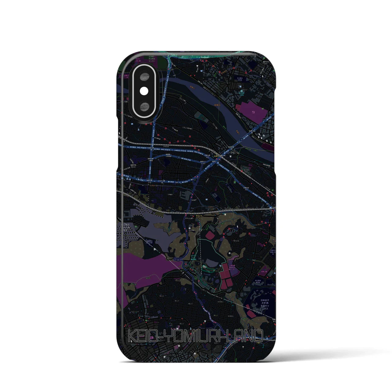 【京王よみうりランド(東京都)】地図柄iPhoneケース(バックカバータイプ)