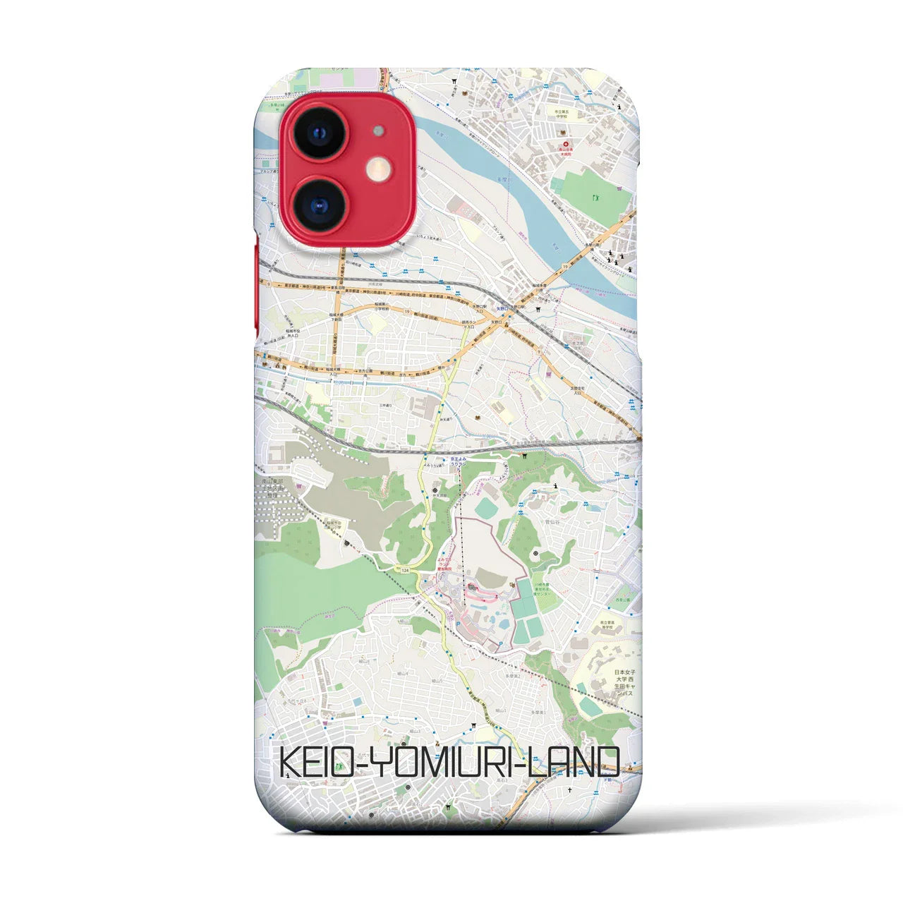 【京王よみうりランド(東京都)】地図柄iPhoneケース(バックカバータイプ)