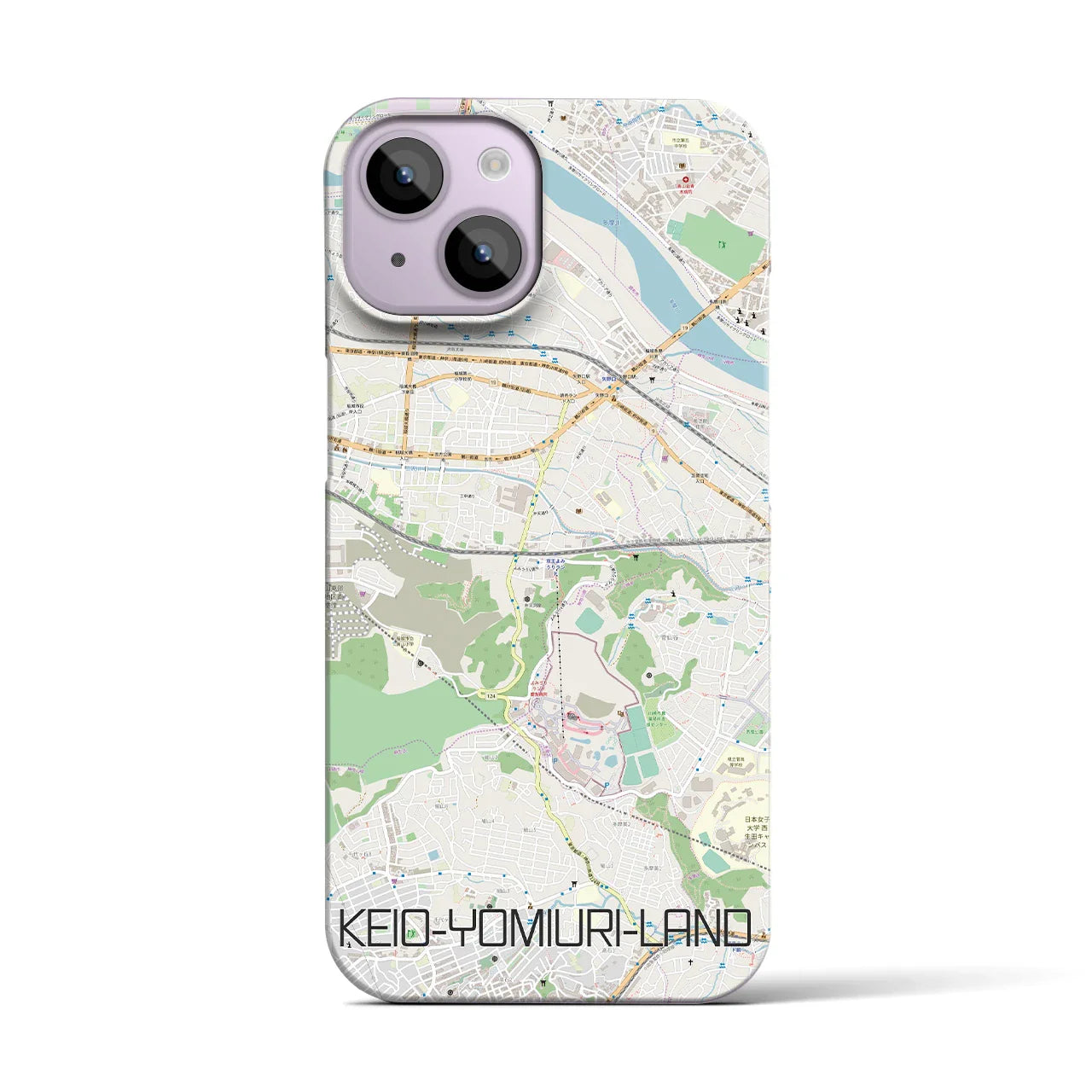 【京王よみうりランド(東京都)】地図柄iPhoneケース(バックカバータイプ)