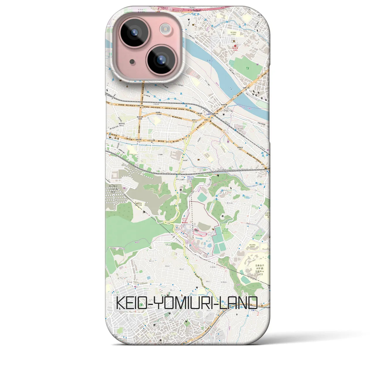 【京王よみうりランド(東京都)】地図柄iPhoneケース(バックカバータイプ)