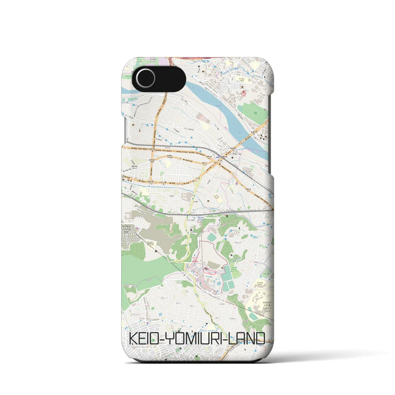 【京王よみうりランド(東京都)】地図柄iPhoneケース(バックカバータイプ)