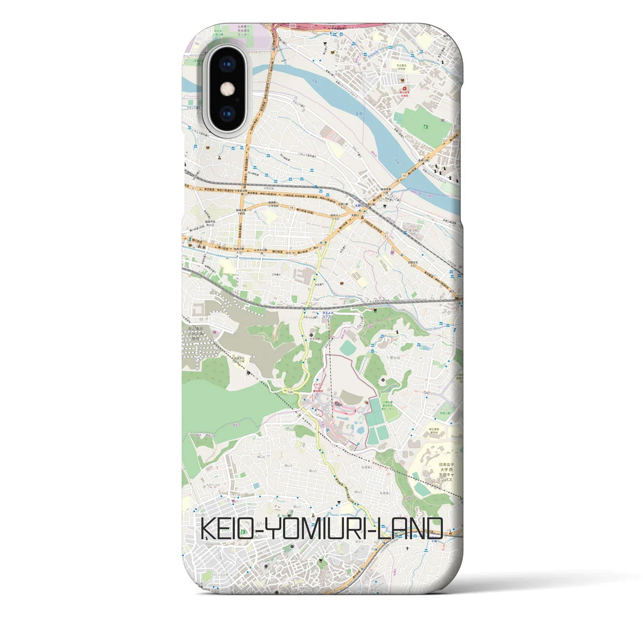 【京王よみうりランド(東京都)】地図柄iPhoneケース(バックカバータイプ)