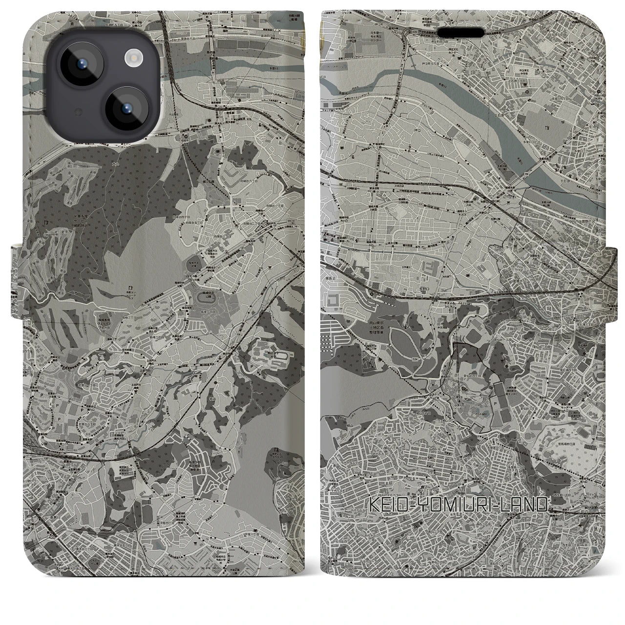 【京王よみうりランド(東京都)】地図柄iPhoneケース(手帳タイプ)