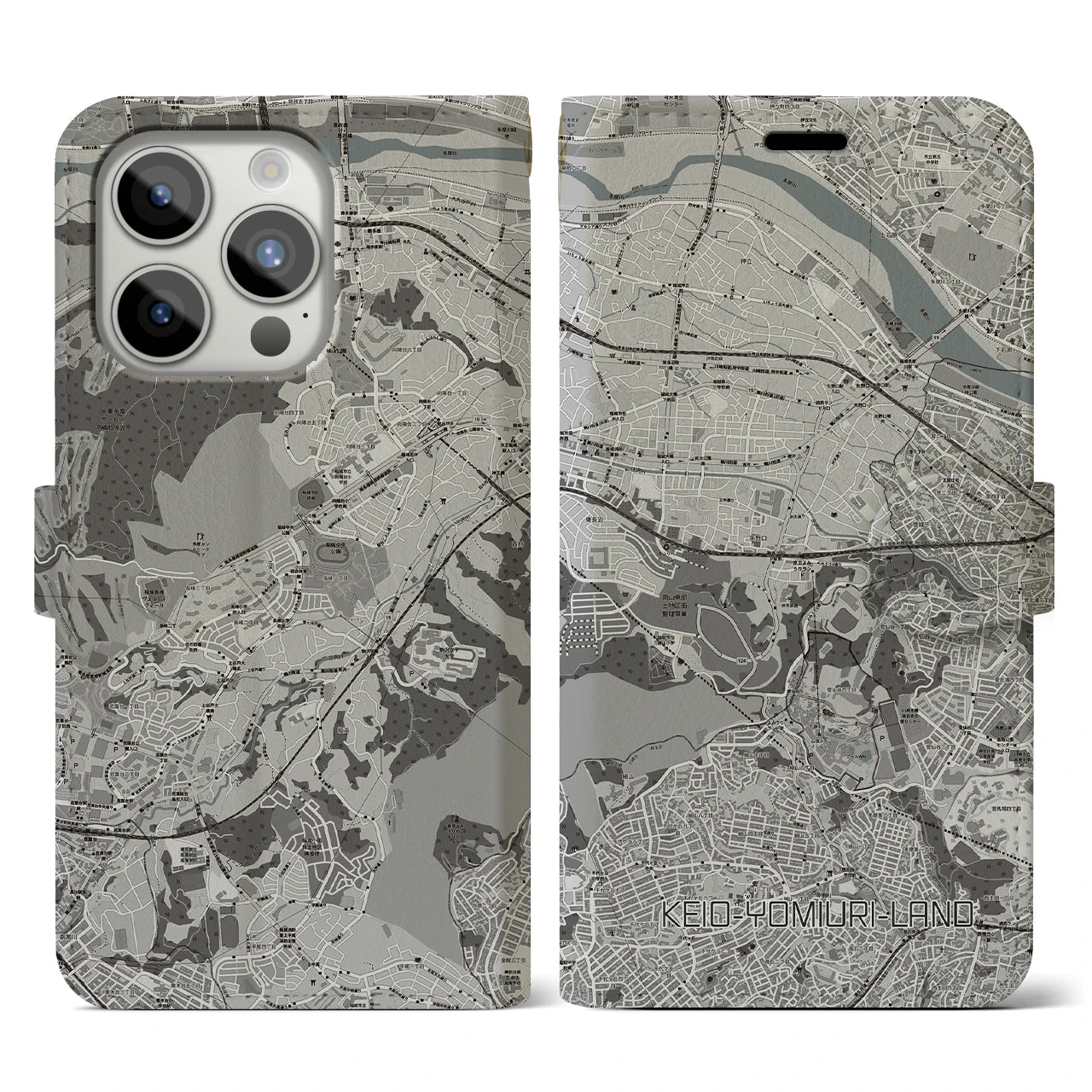 【京王よみうりランド(東京都)】地図柄iPhoneケース(手帳タイプ)