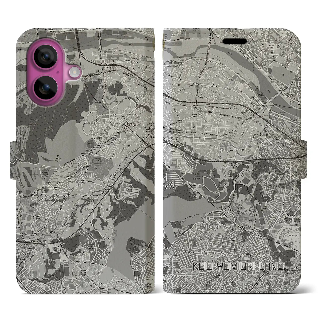 【京王よみうりランド(東京都)】地図柄iPhoneケース(手帳タイプ)