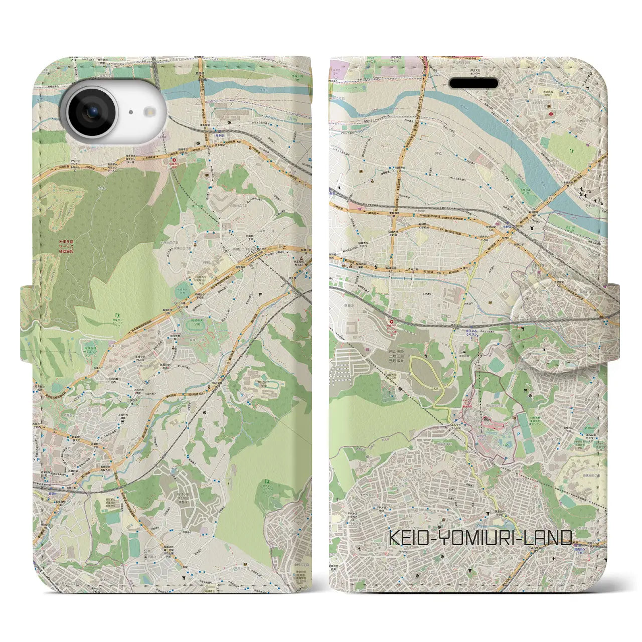 【京王よみうりランド(東京都)】地図柄iPhoneケース(手帳タイプ)