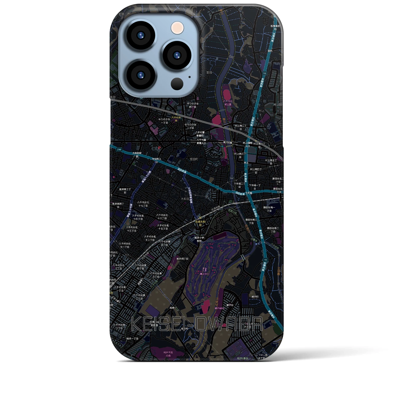 【京成大和田(千葉県)】地図柄iPhoneケース(バックカバータイプ)