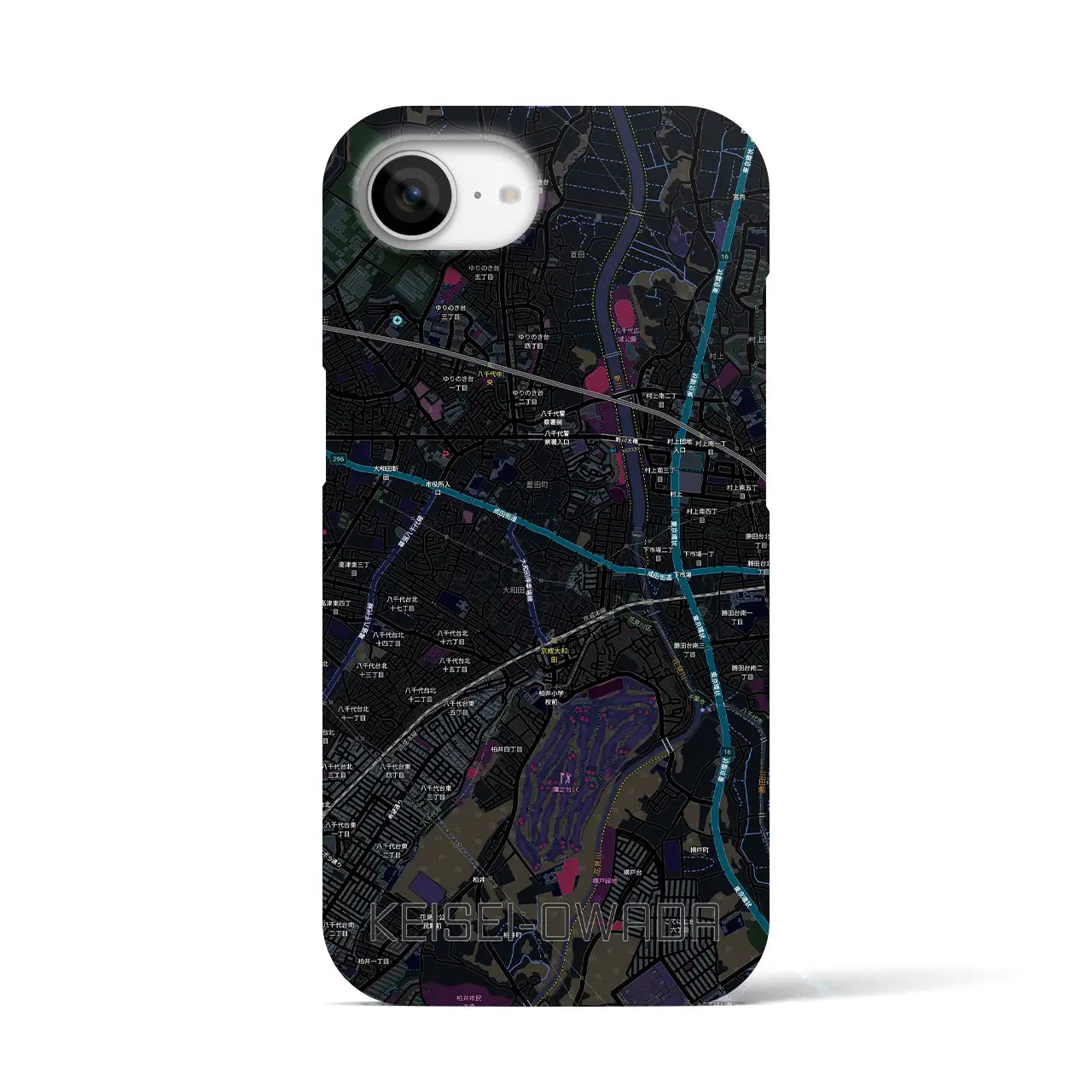 【京成大和田(千葉県)】地図柄iPhoneケース(バックカバータイプ)