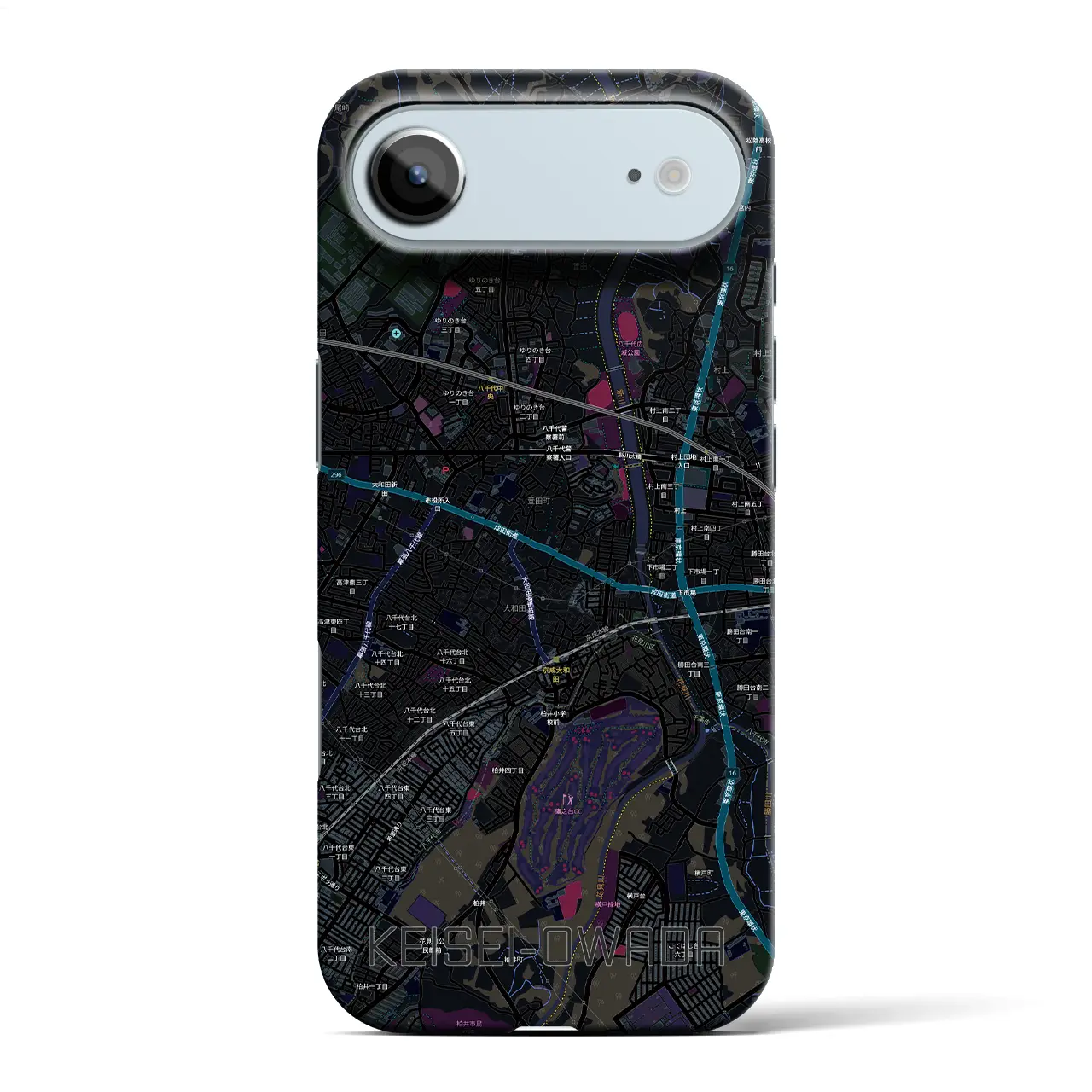 【京成大和田(千葉県)】地図柄iPhoneケース(バックカバータイプ)