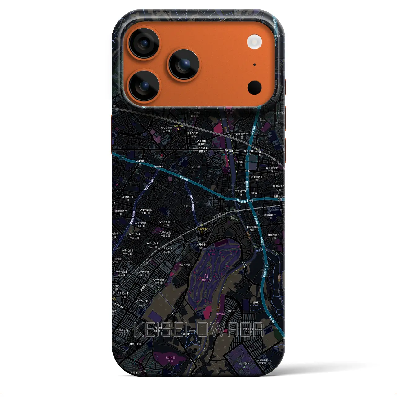 【京成大和田(千葉県)】地図柄iPhoneケース(バックカバータイプ)