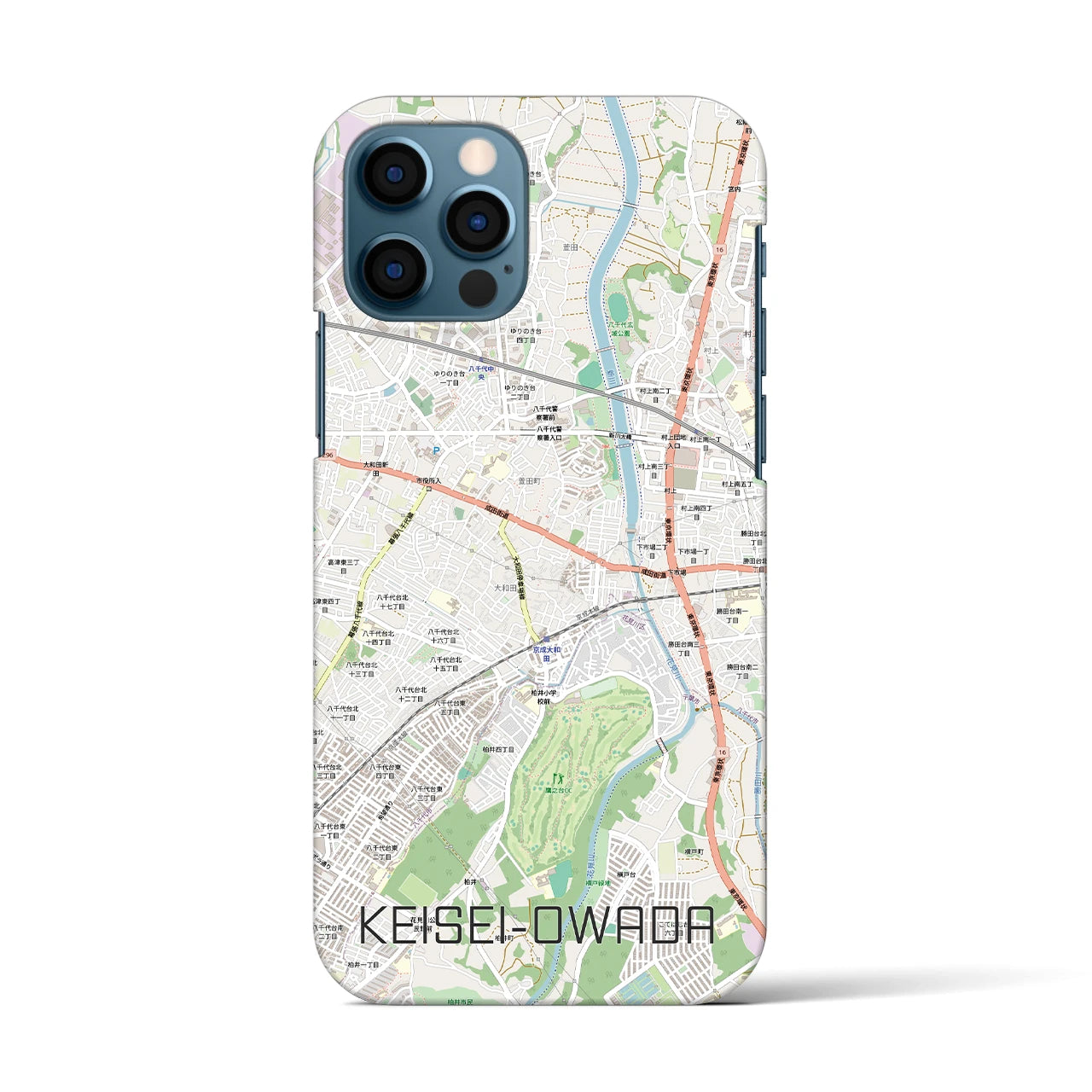 【京成大和田(千葉県)】地図柄iPhoneケース(バックカバータイプ)