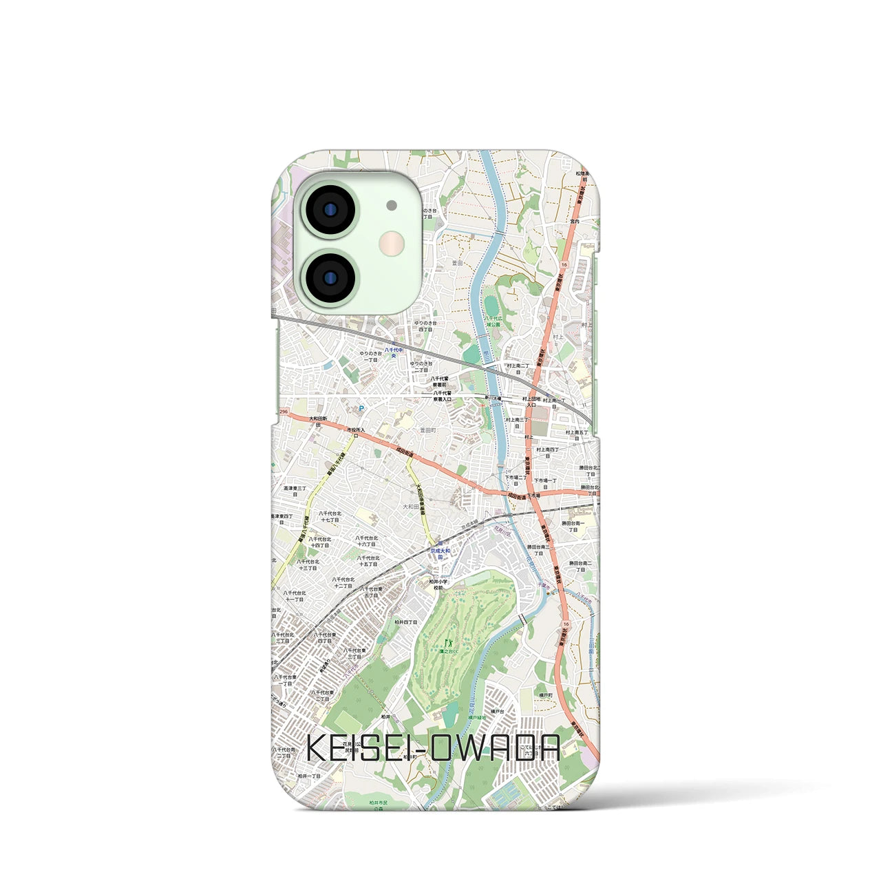 【京成大和田(千葉県)】地図柄iPhoneケース(バックカバータイプ)