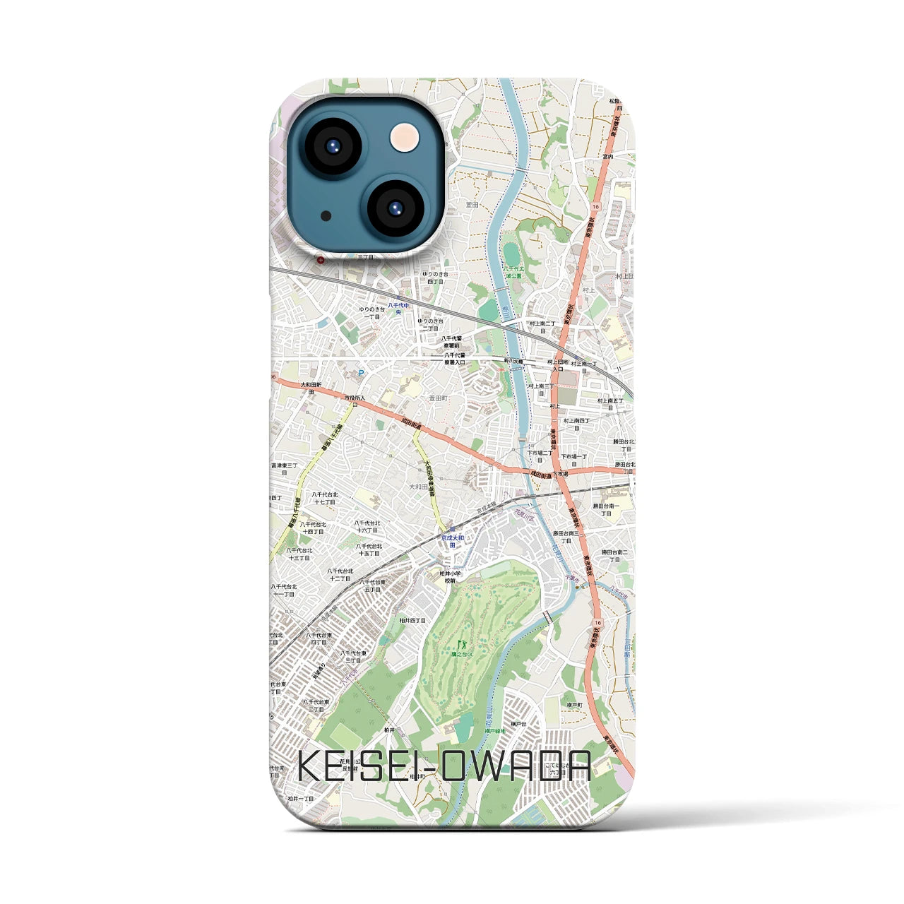 【京成大和田(千葉県)】地図柄iPhoneケース(バックカバータイプ)
