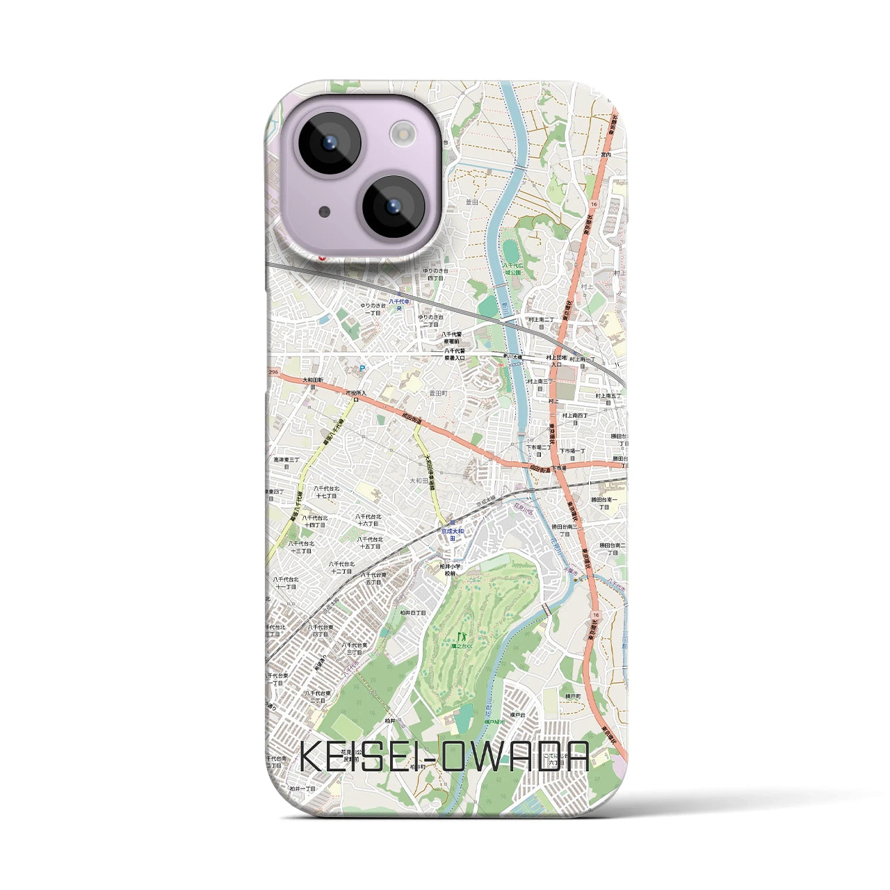 【京成大和田(千葉県)】地図柄iPhoneケース(バックカバータイプ)