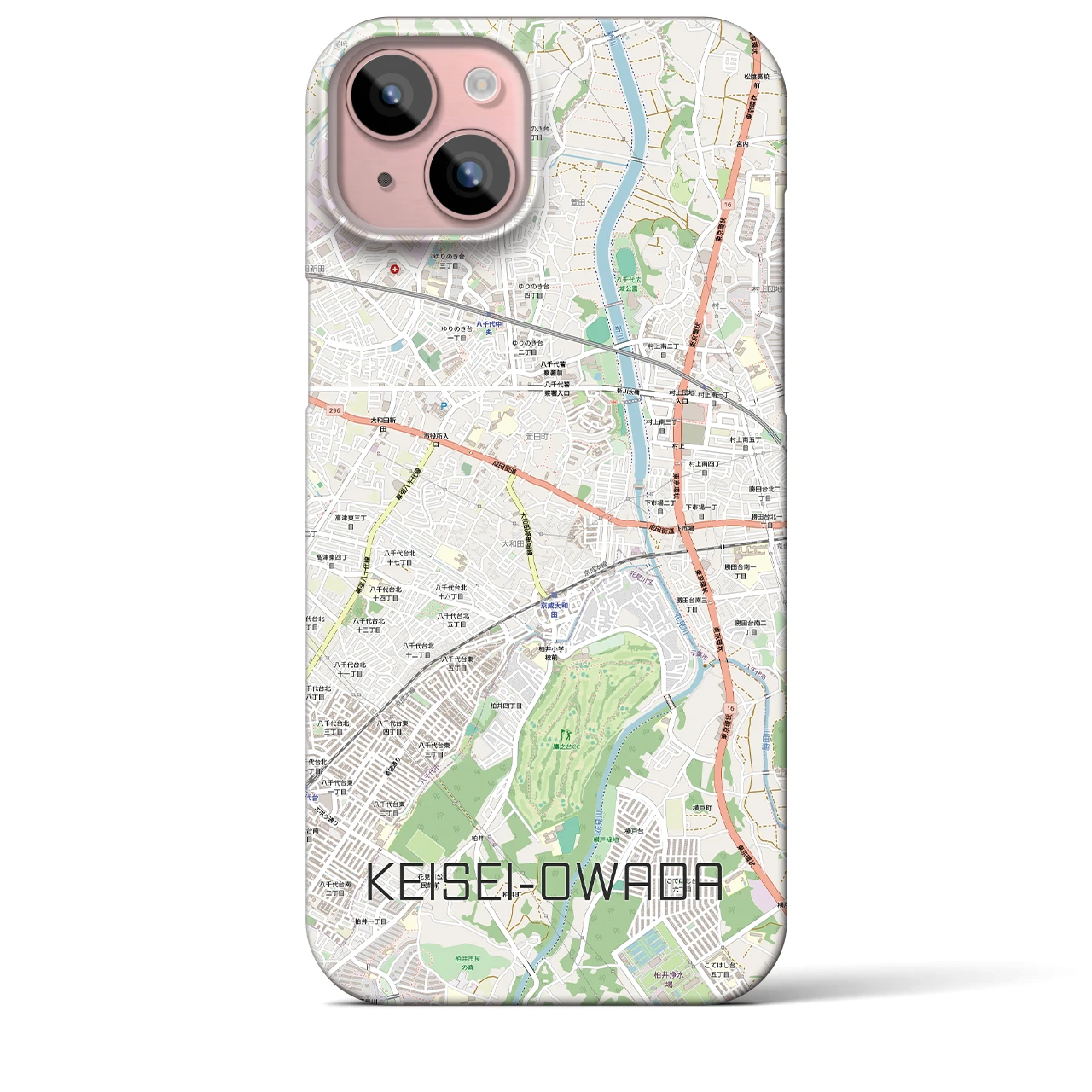 【京成大和田(千葉県)】地図柄iPhoneケース(バックカバータイプ)