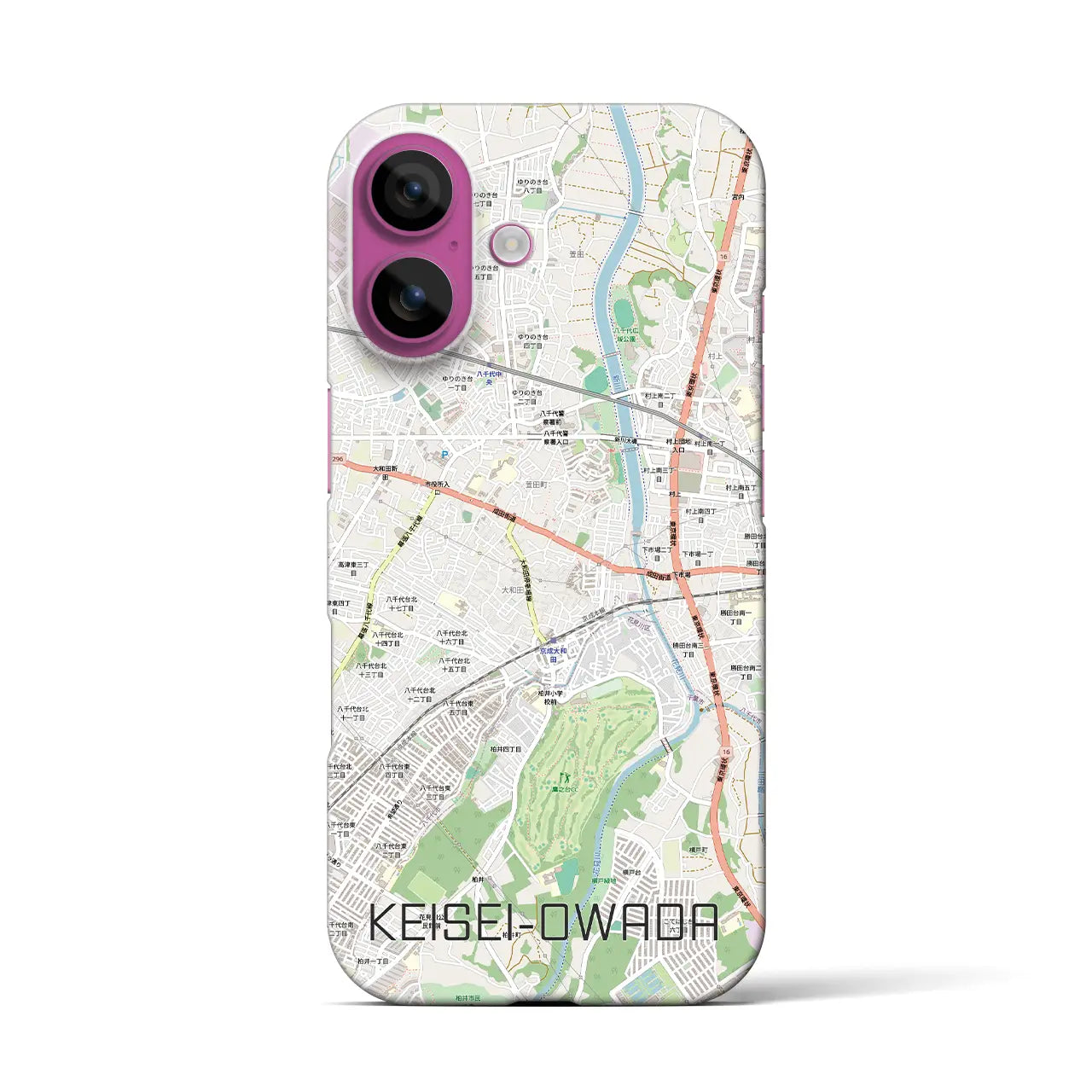 【京成大和田(千葉県)】地図柄iPhoneケース(バックカバータイプ)