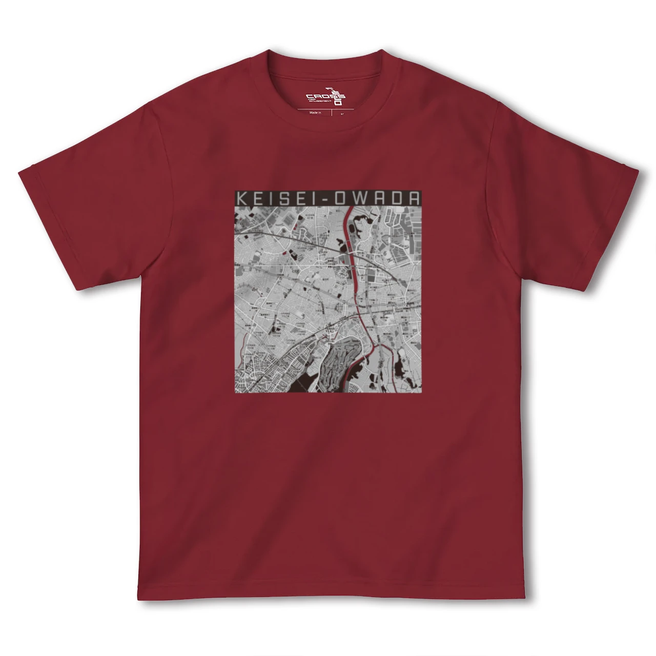 【京成大和田(千葉県)】地図柄ヘビーウェイトTシャツ