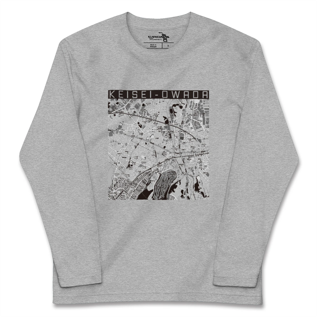 【京成大和田(千葉県)】地図柄ロングスリーブTシャツ