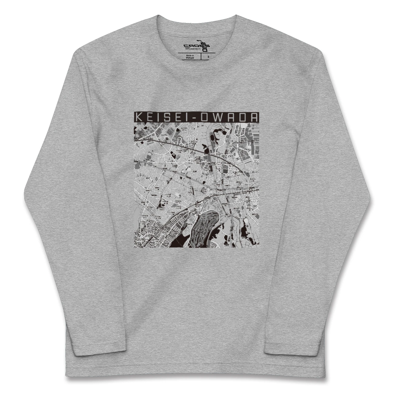 【京成大和田(千葉県)】地図柄ロングスリーブTシャツ