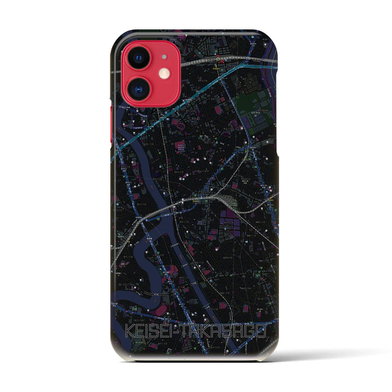 【京成高砂(東京都)】地図柄iPhoneケース(バックカバータイプ)