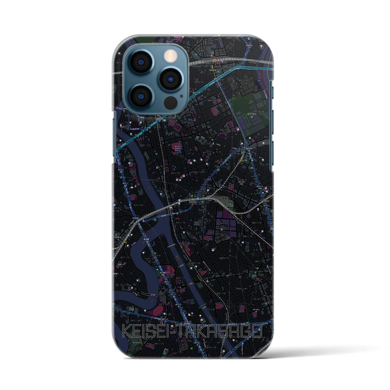 【京成高砂(東京都)】地図柄iPhoneケース(バックカバータイプ)