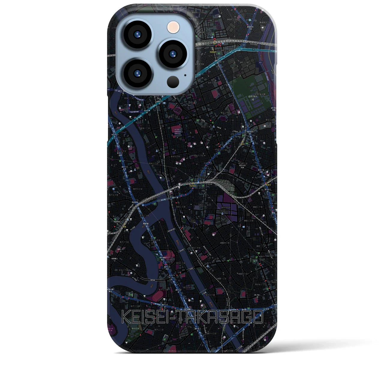 【京成高砂(東京都)】地図柄iPhoneケース(バックカバータイプ)