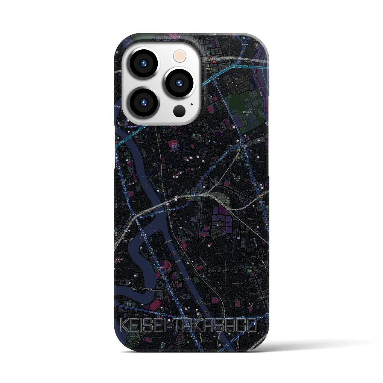 【京成高砂(東京都)】地図柄iPhoneケース(バックカバータイプ)