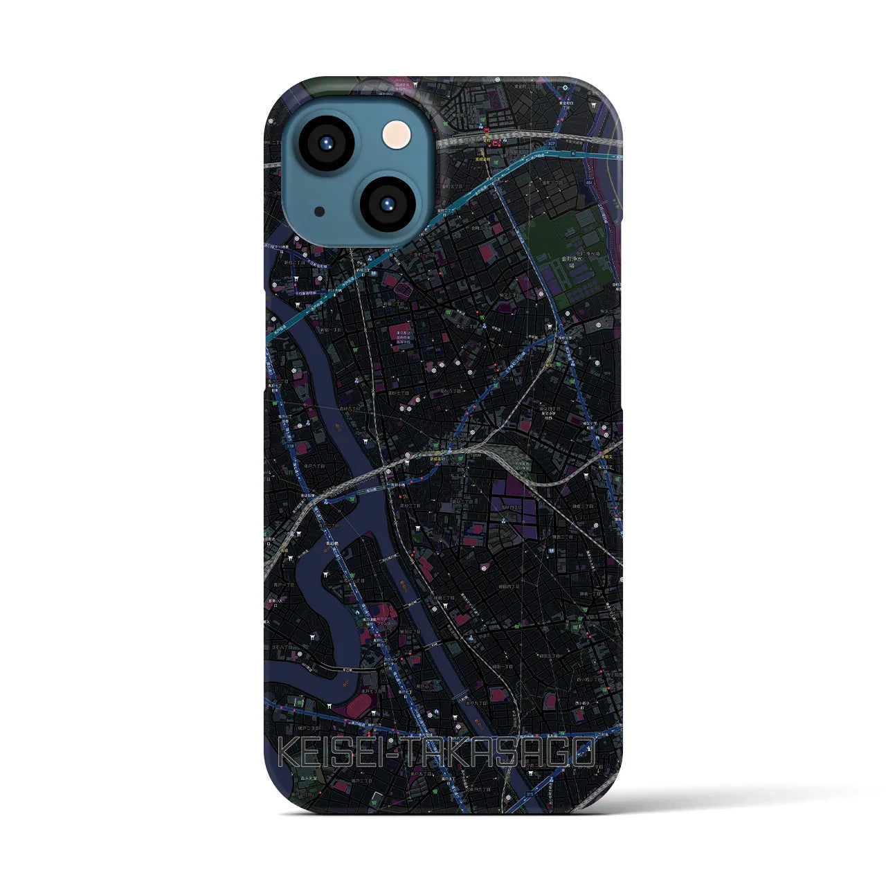 【京成高砂(東京都)】地図柄iPhoneケース(バックカバータイプ)