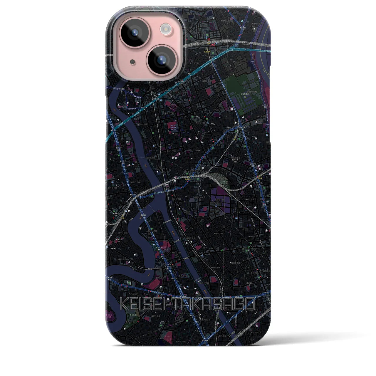 【京成高砂(東京都)】地図柄iPhoneケース(バックカバータイプ)