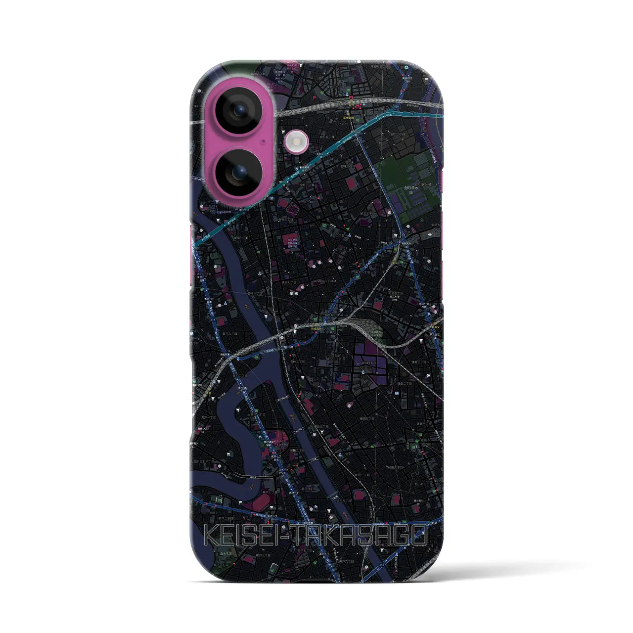 【京成高砂(東京都)】地図柄iPhoneケース(バックカバータイプ)
