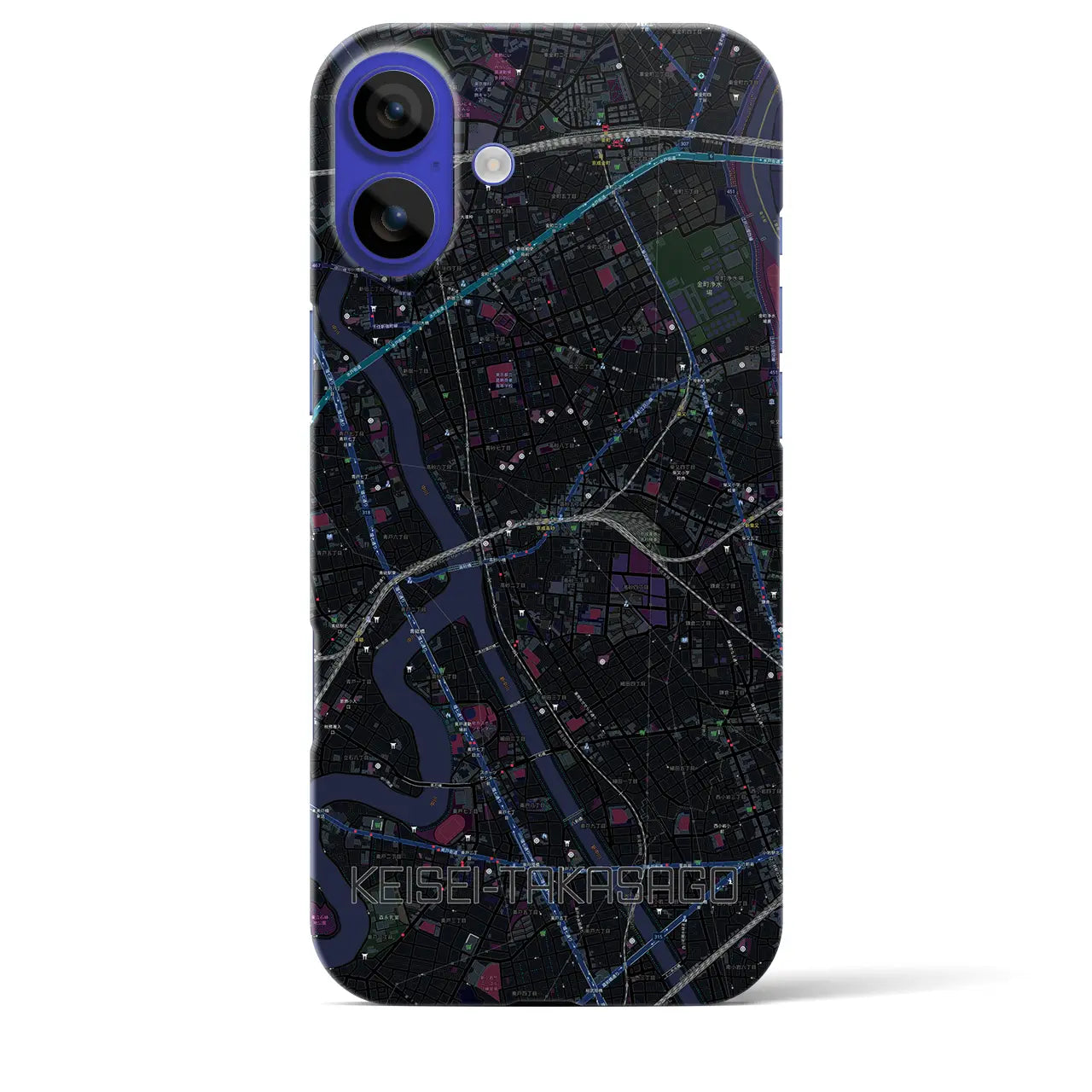 【京成高砂(東京都)】地図柄iPhoneケース(バックカバータイプ)