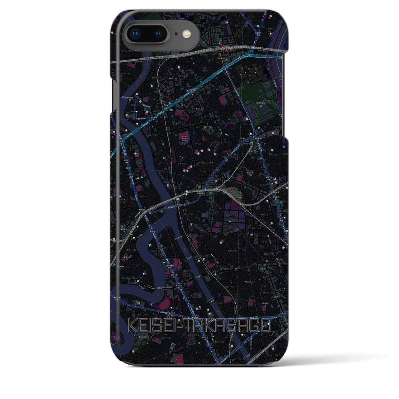 【京成高砂(東京都)】地図柄iPhoneケース(バックカバータイプ)