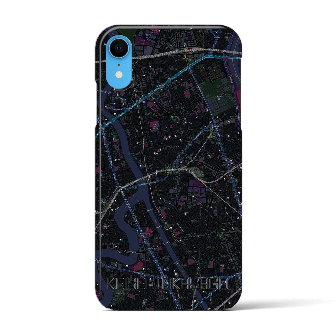 【京成高砂(東京都)】地図柄iPhoneケース(バックカバータイプ)