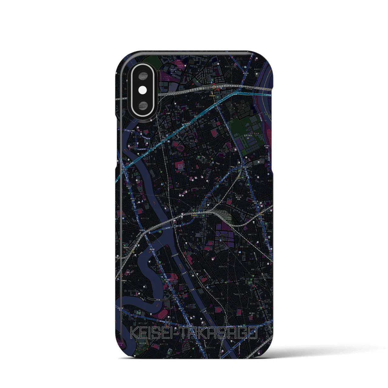 【京成高砂(東京都)】地図柄iPhoneケース(バックカバータイプ)