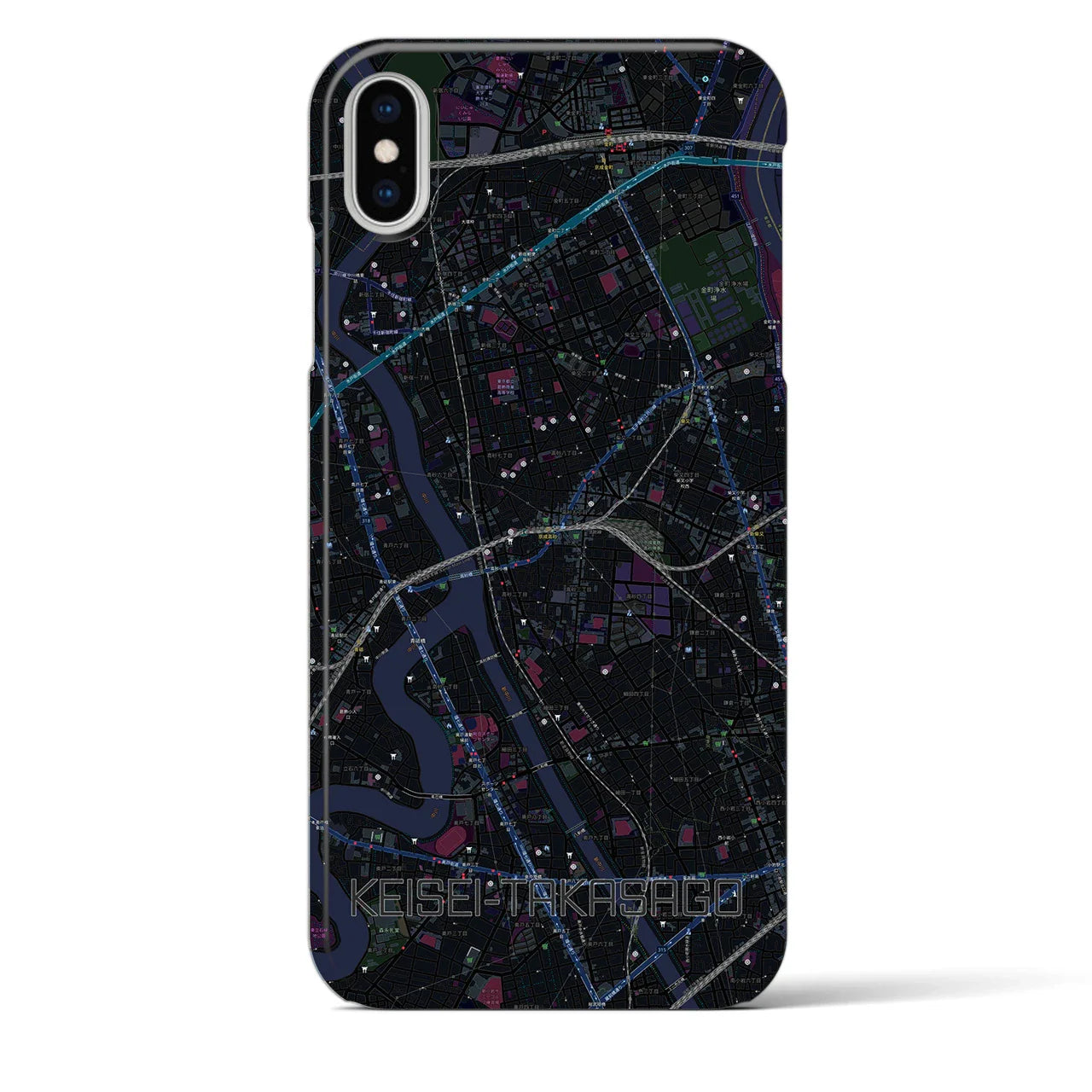 【京成高砂(東京都)】地図柄iPhoneケース(バックカバータイプ)