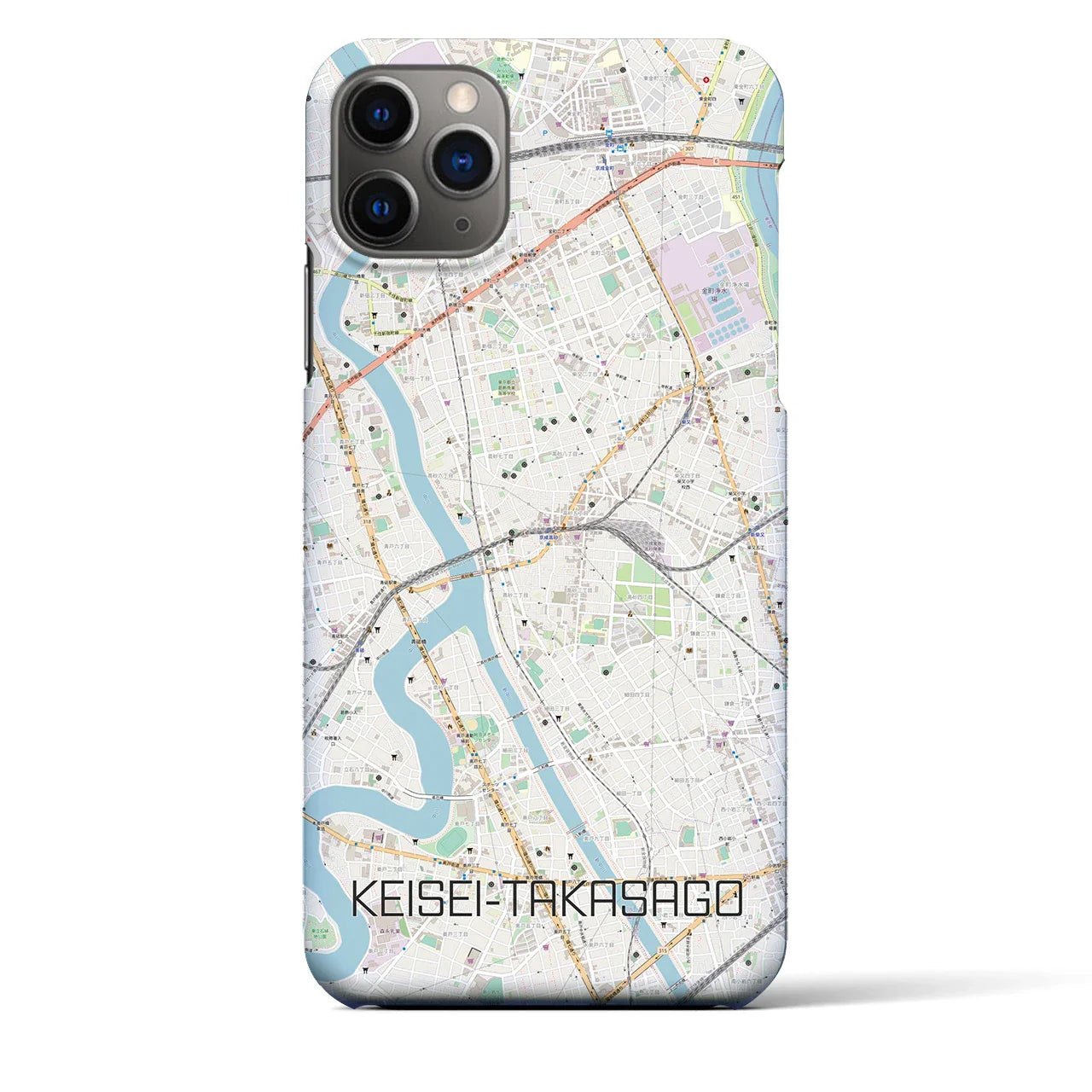 【京成高砂(東京都)】地図柄iPhoneケース(バックカバータイプ)