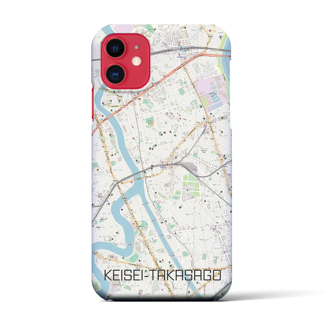 【京成高砂(東京都)】地図柄iPhoneケース(バックカバータイプ)