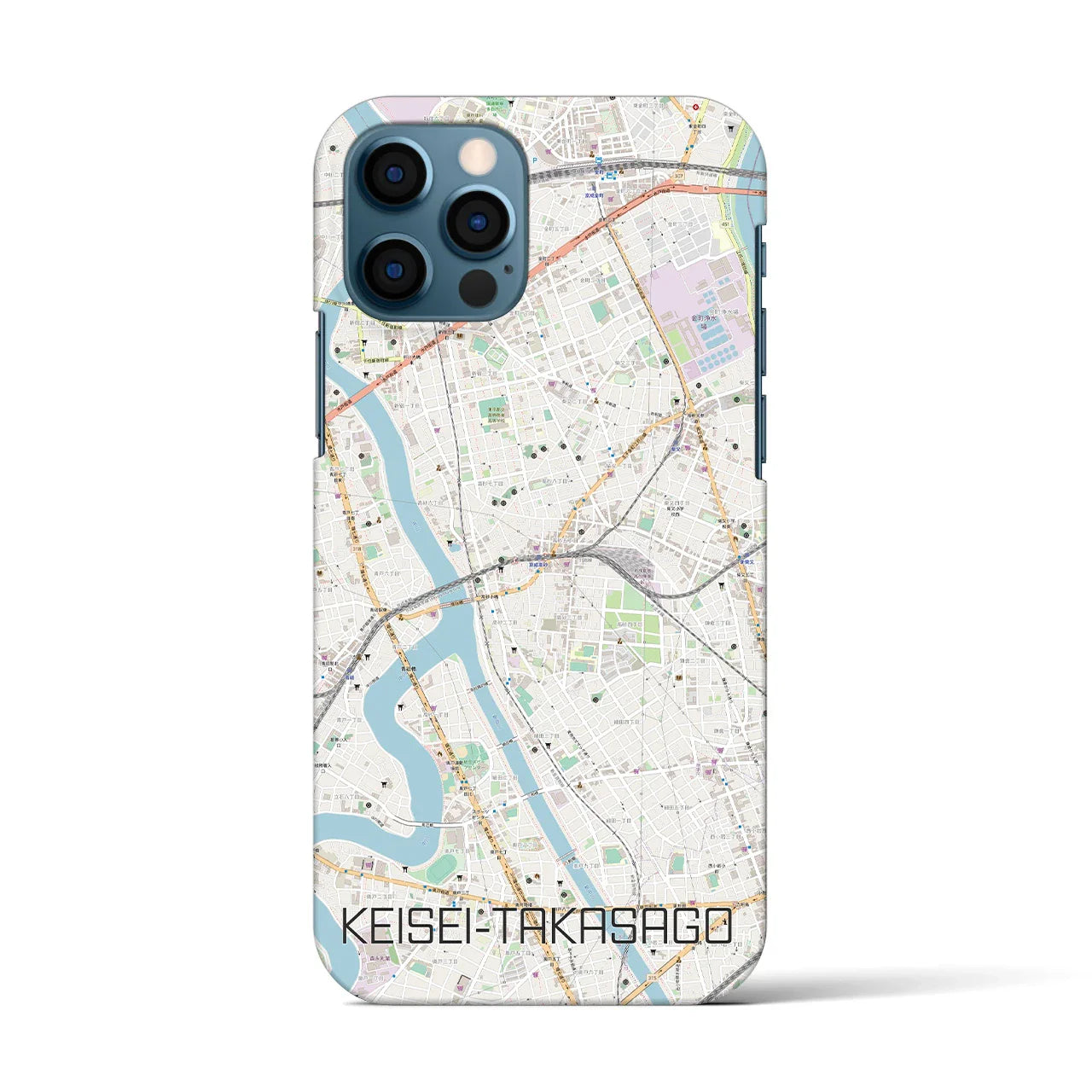 【京成高砂(東京都)】地図柄iPhoneケース(バックカバータイプ)