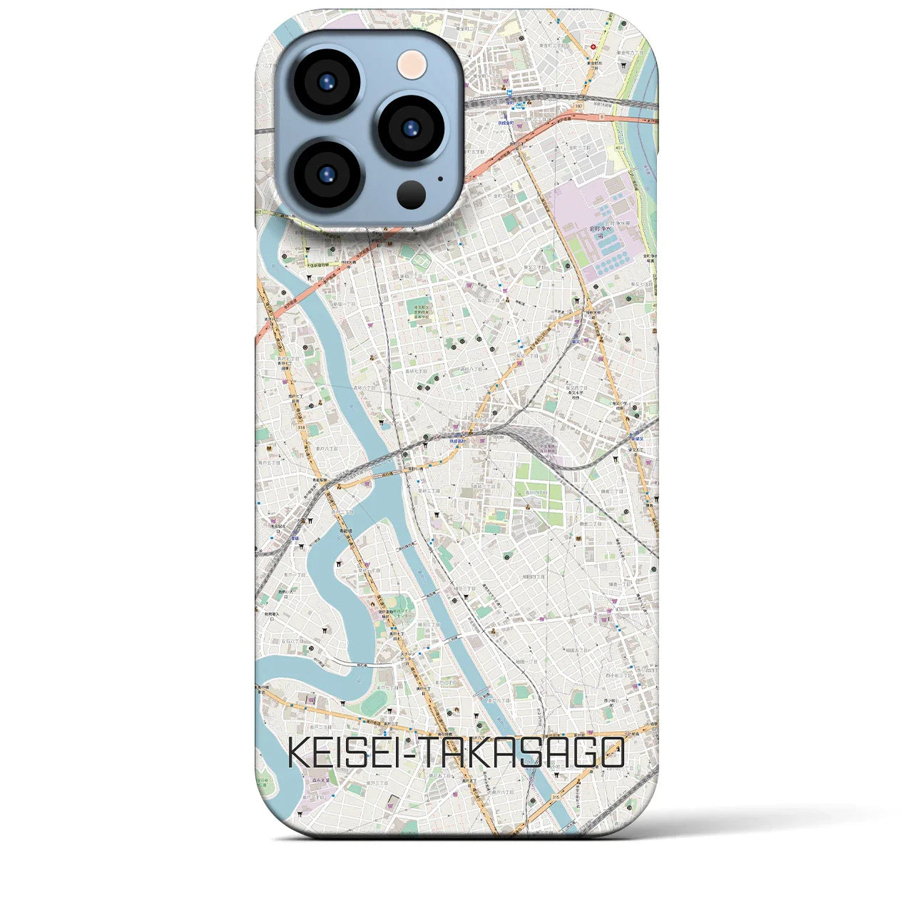 【京成高砂(東京都)】地図柄iPhoneケース(バックカバータイプ)