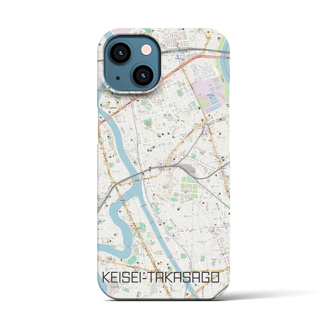 【京成高砂(東京都)】地図柄iPhoneケース(バックカバータイプ)