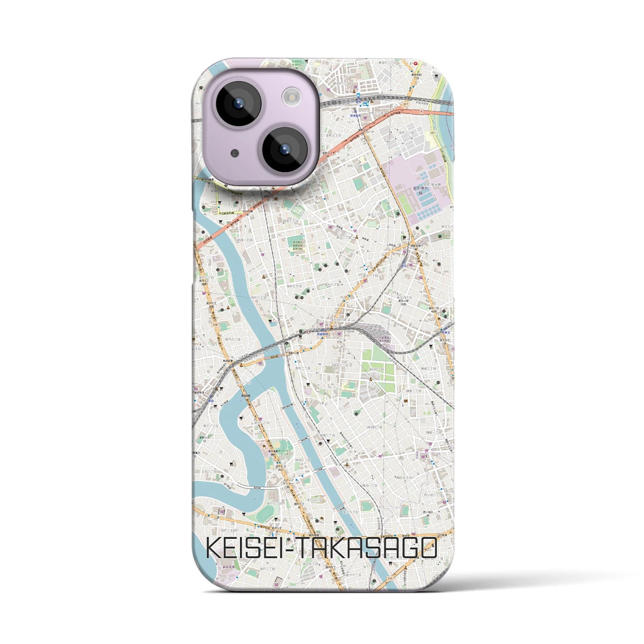 【京成高砂(東京都)】地図柄iPhoneケース(バックカバータイプ)