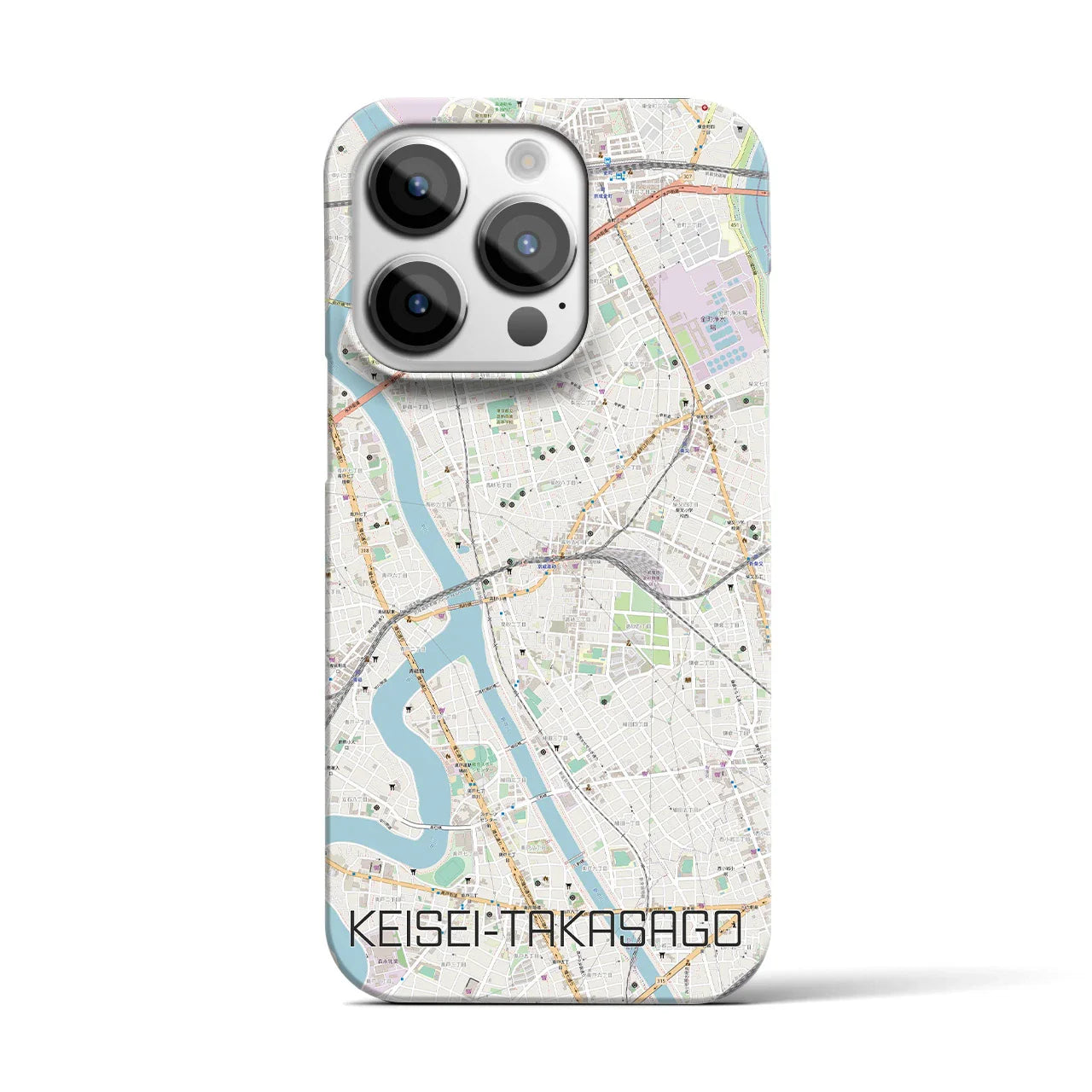 【京成高砂(東京都)】地図柄iPhoneケース(バックカバータイプ)