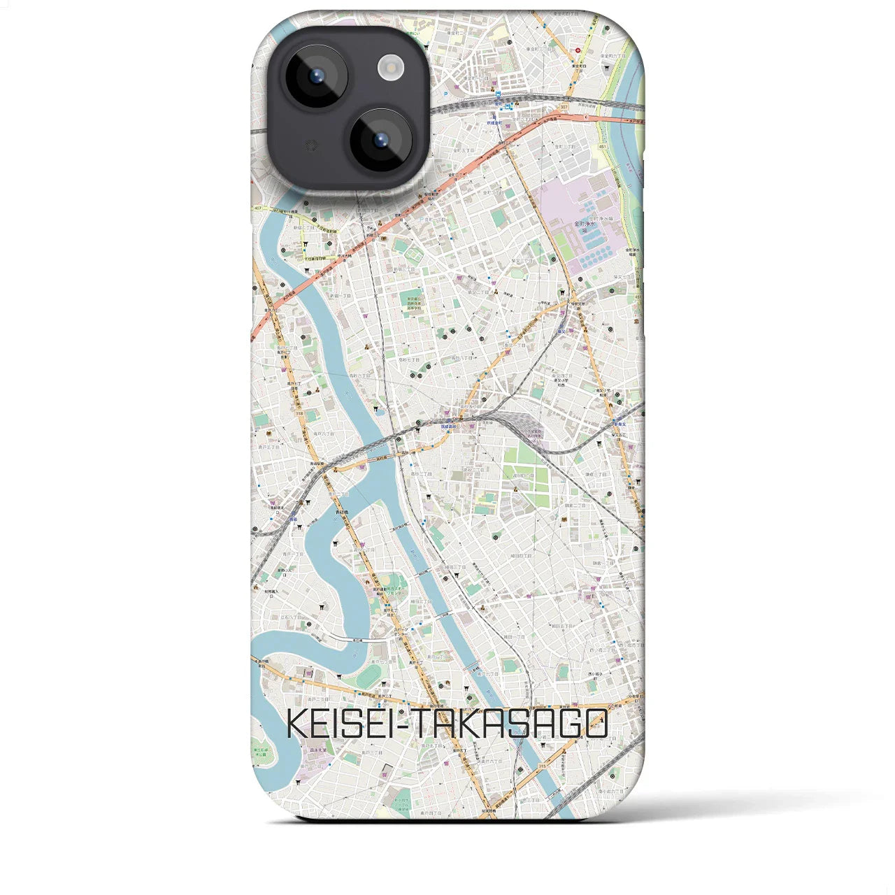 【京成高砂(東京都)】地図柄iPhoneケース(バックカバータイプ)