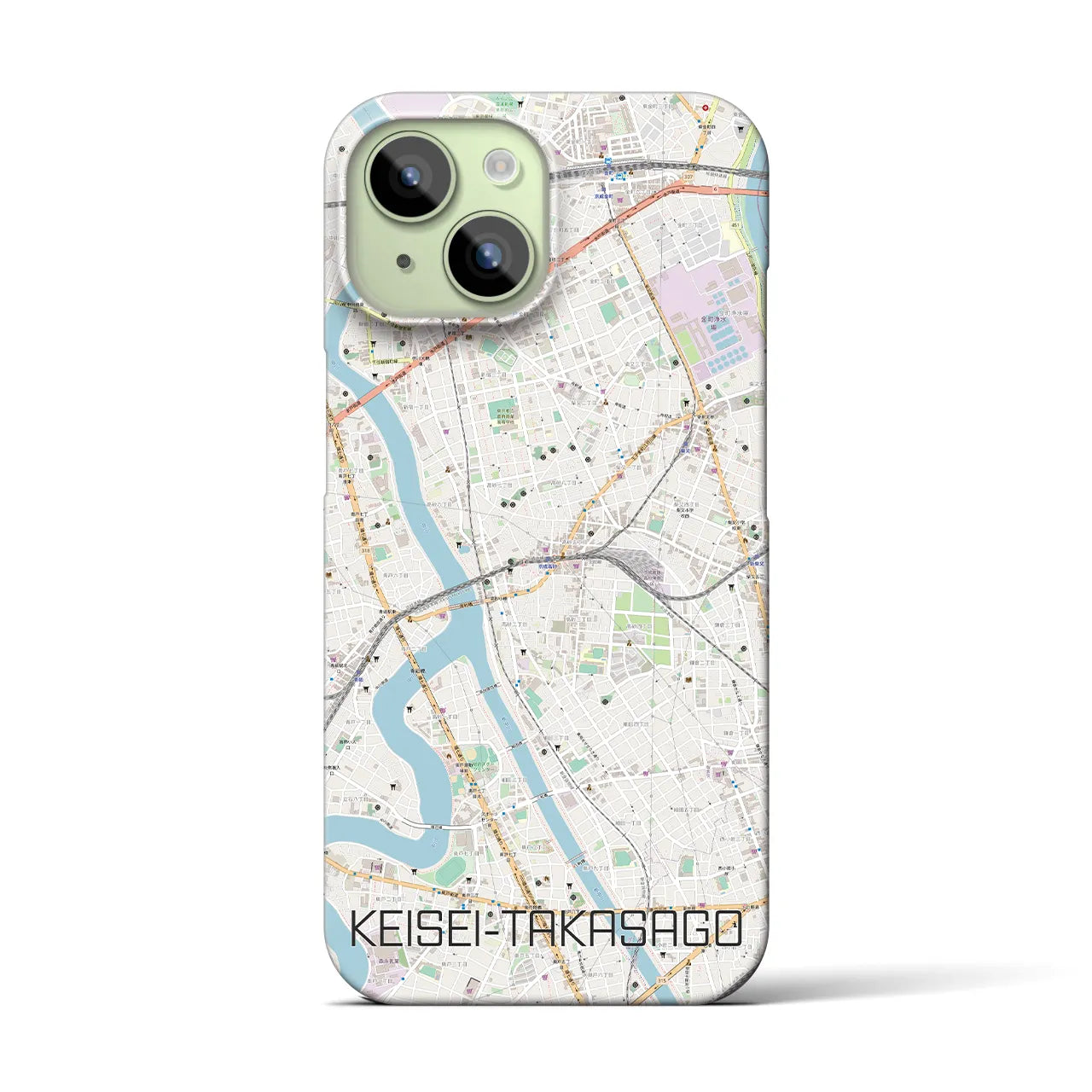 【京成高砂(東京都)】地図柄iPhoneケース(バックカバータイプ)