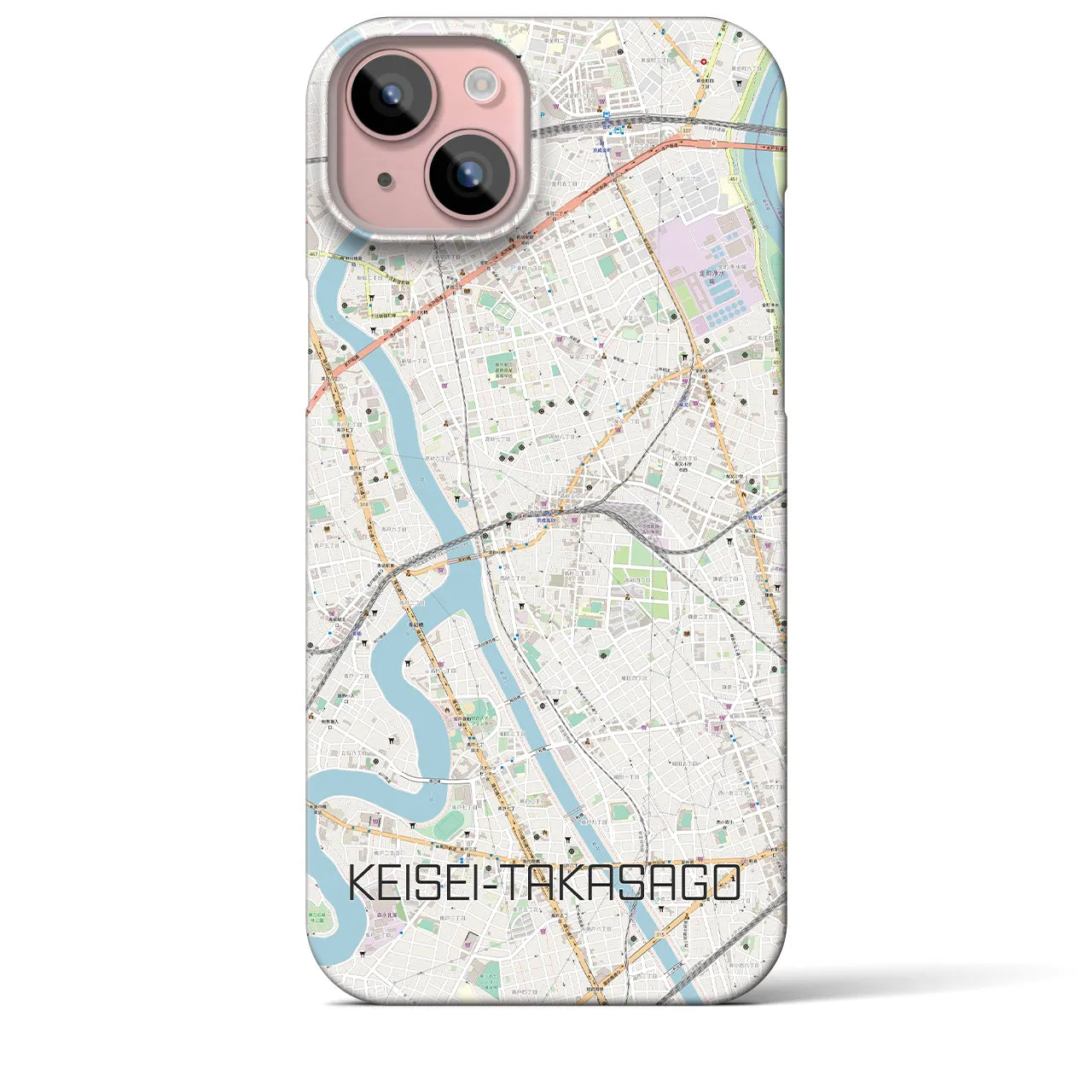 【京成高砂(東京都)】地図柄iPhoneケース(バックカバータイプ)