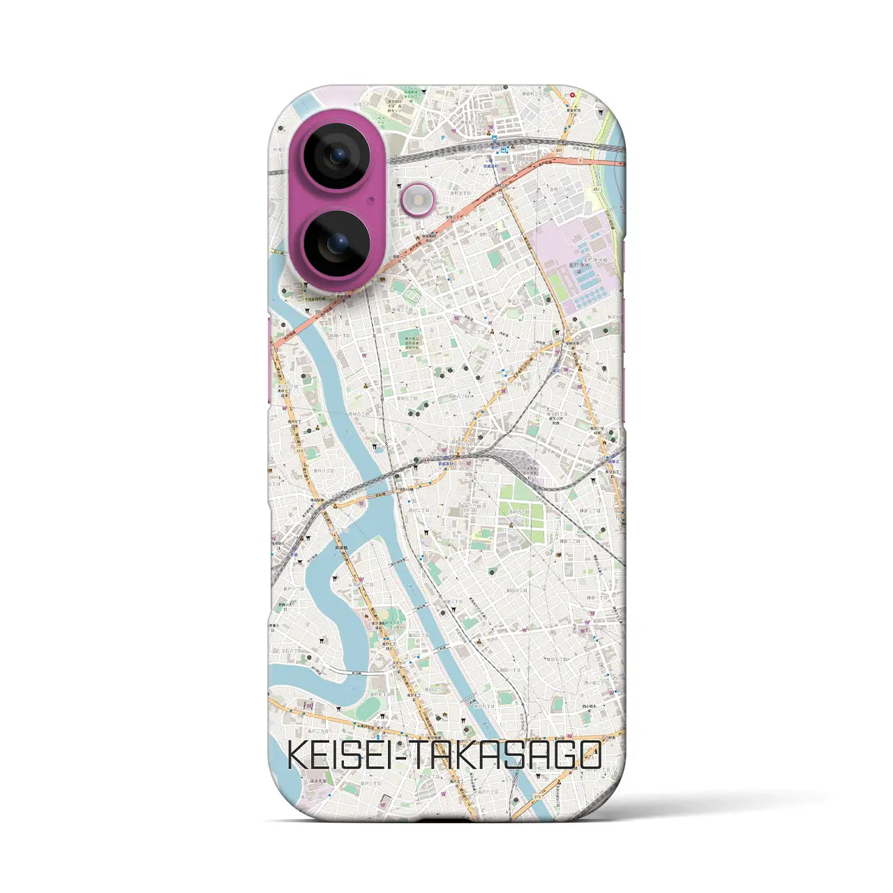【京成高砂(東京都)】地図柄iPhoneケース(バックカバータイプ)
