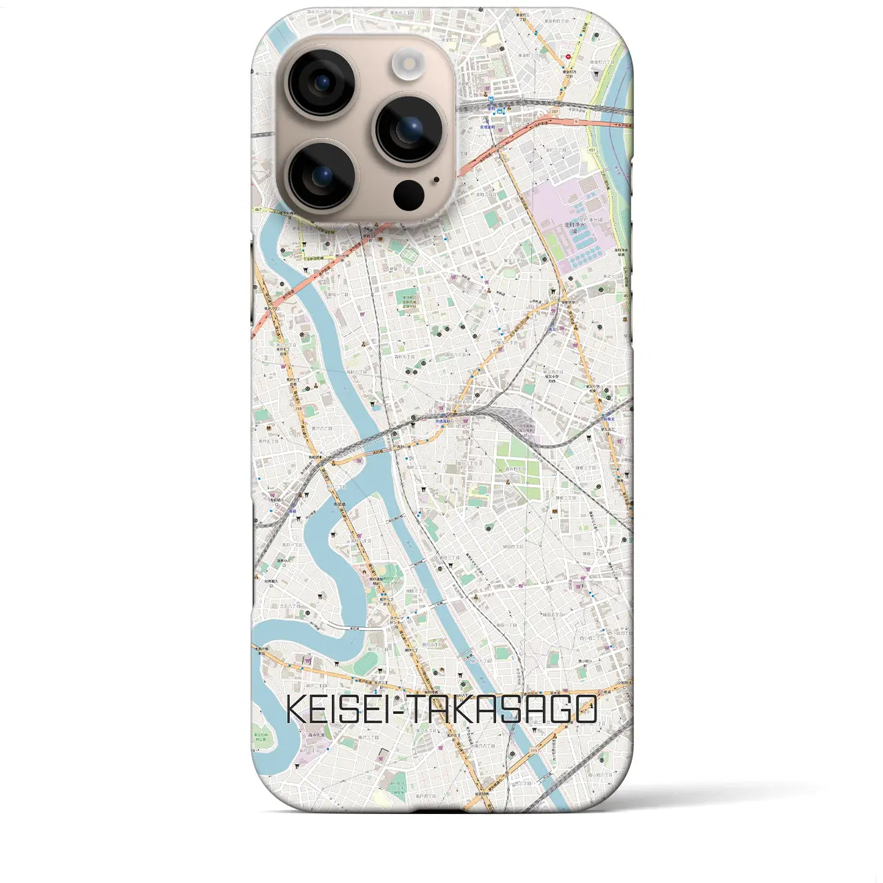 【京成高砂(東京都)】地図柄iPhoneケース(バックカバータイプ)
